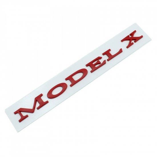 Автологотип емблема напис Tesla Model X Red
