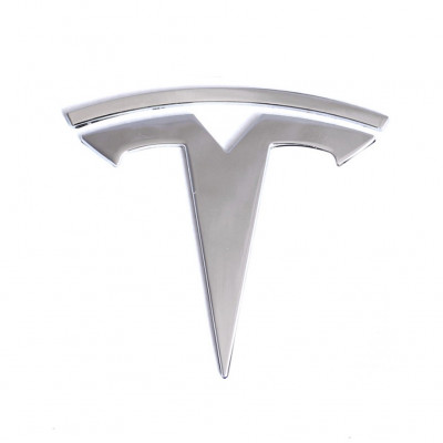 Автологотип шильдик емблема Tesla Model Y, Model 3 Chrome на капот