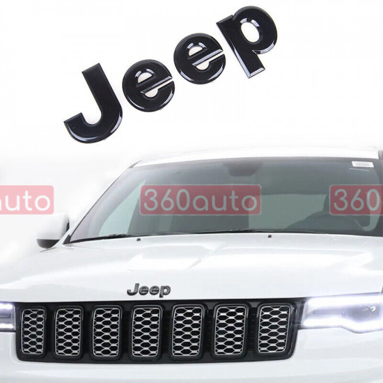 Автологотип логотип надпись Jeep Grand Cherokee 68317239AA на капот черный глянец