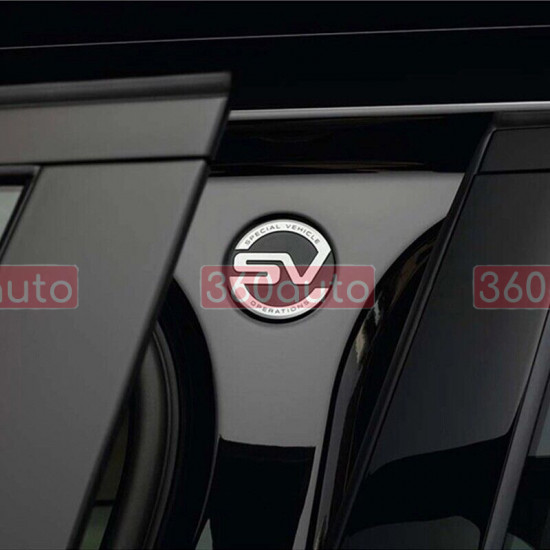 Автологотип шильдик эмблема надпись Land Range Rover SV silver black на арку двери