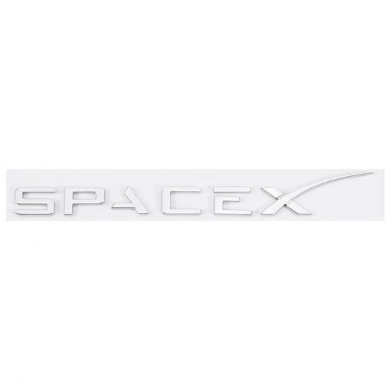 Автологотип емблема напис Tesla SpaceX Chrome