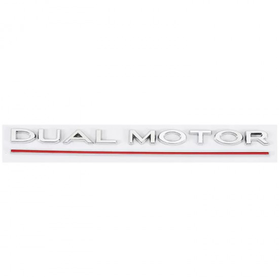 Автологотип емблема напис Tesla Dual Motor Chrome