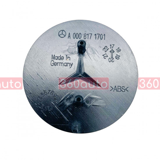 Автологотип эмблема на капот Mercedes черный глянец A0008171701 57мм