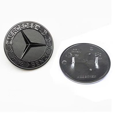 Автологотип емблема на капот Mercedes чорний глянець A0008171601 57мм