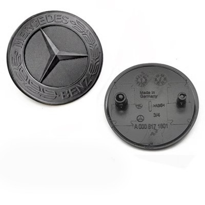Автологотип емблема на капот Mercedes чорний глянець A0008171801 57мм
