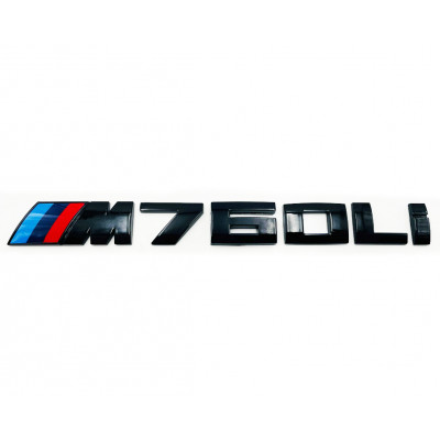 Автологотип шильдик емблема напис BMW M760Li black глянець на кришку багажника