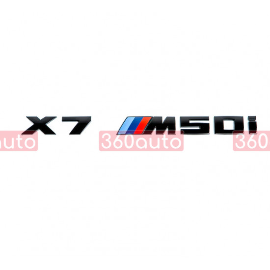 Автологотип шильдик емблема напис BMW X7M50i black глянець на кришку багажника
