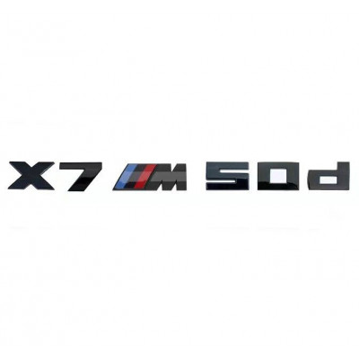 Автологотип шильдик эмблема надпись BMW X7M50d black глянец на крышку багажника