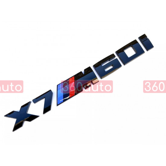 Автологотип емблема напис BMW X7M60i black глянець на кришку багажника