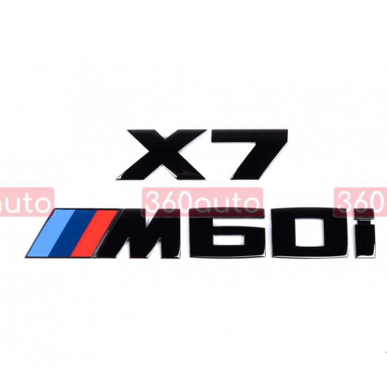 Автологотип шильдик емблема напис BMW X7M60i black глянець на кришку багажника