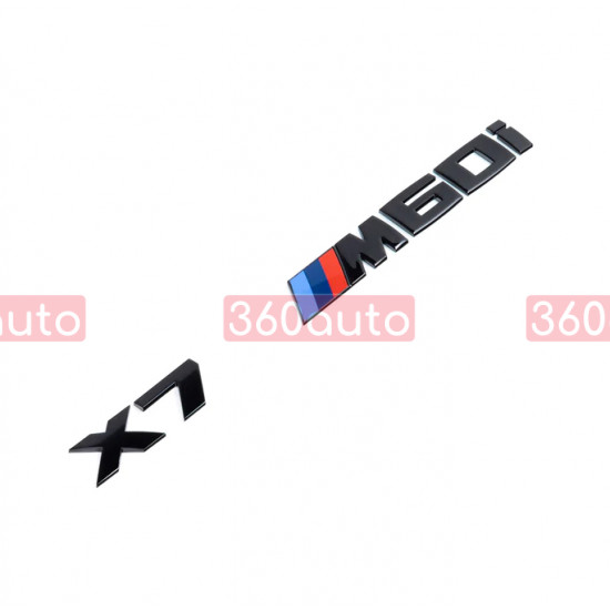 Автологотип шильдик эмблема надпись BMW X7M60i black глянец на крышку багажника
