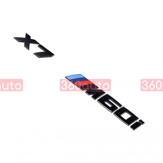 Автологотип шильдик эмблема надпись BMW X7M60i black глянец на крышку багажника