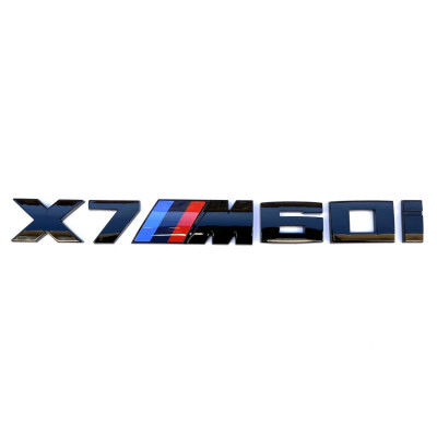Автологотип емблема напис BMW X7M60i black глянець на кришку багажника