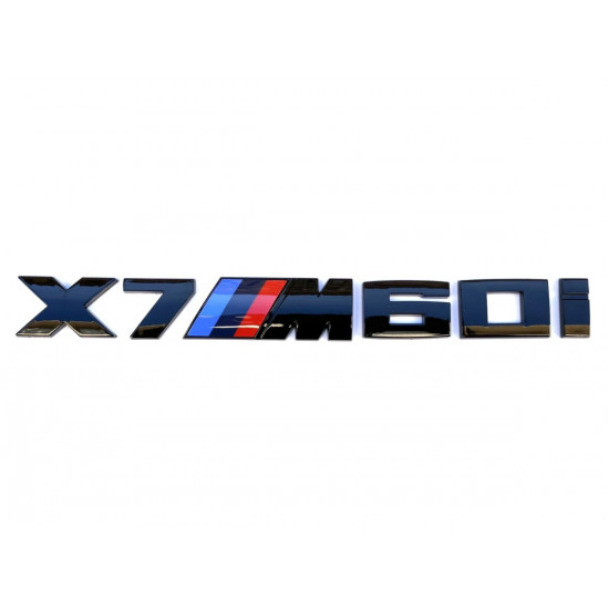 Автологотип емблема напис BMW X7M60i black глянець на кришку багажника