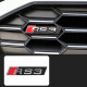 Автологотип шильдик емблема напис Audi RS3 в решітку радіатора хром на платформі