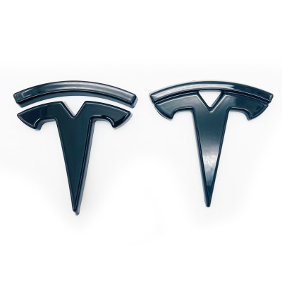 Автологотип емблема Tesla Model S 2016-2020 перед і зад чорний глянець
