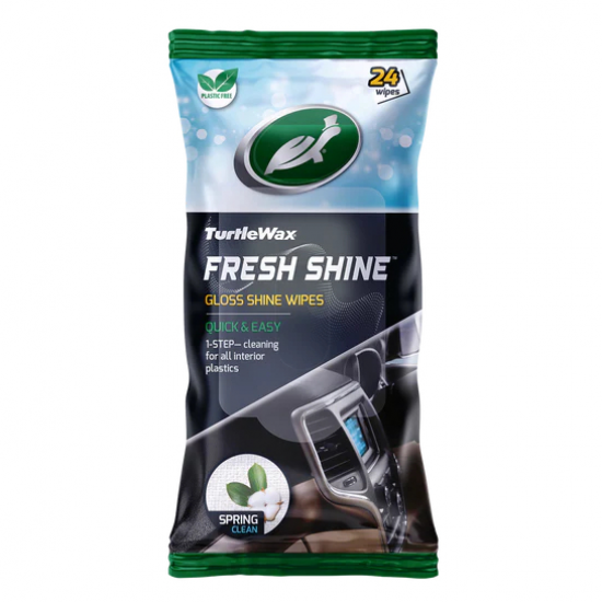 Серветки для салону Turtle Wax Fresh Shine Spring Fresh Gloss Wipes глянцеві 24 шт