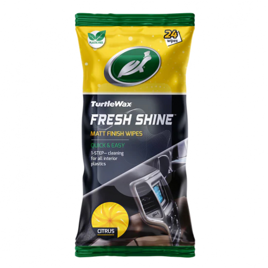 Салфетки для салона Turtle Wax Fresh Shine Citrus Matt Finish Wipes матовые 24 шт