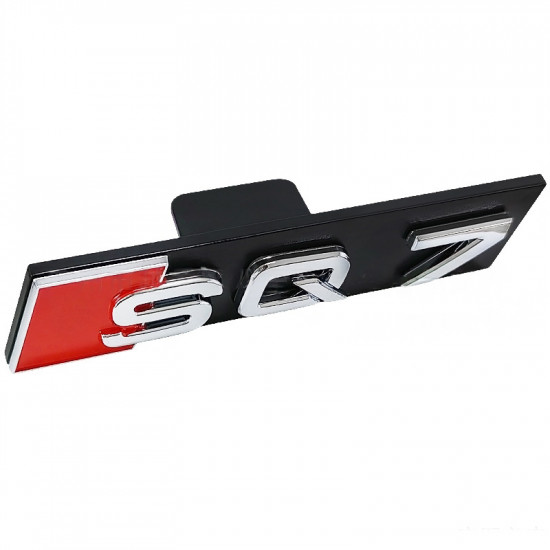 Автологотип шильдик емблема напис Audi SQ7 в решітку радіатора хром на платформі