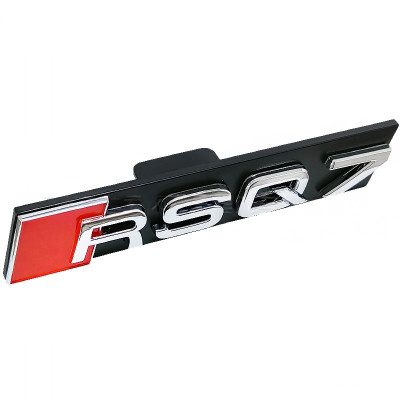 Автологотип шильдик эмблема надпись Audi RSQ7 в решетку радиатора хром на платформе