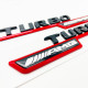 Автологотип шильдик емблема напис Mercedes Turbo AMG Black Red комплект 2шт