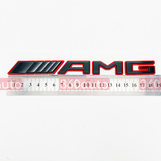 Автологотип шильдик емблема напис Mercedes AMG Black Red