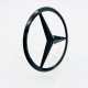 Задня емблема для Mercedes 90мм чорний глянець