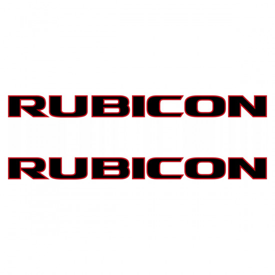 Наклейка на капот Rubicon для Jeep Wrangler Red Black (72x6 см)