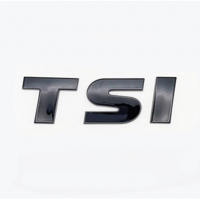 Автологотип шильдик емблема напис VW Volkswagen TSI чорний на кришку багажника