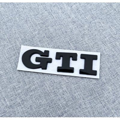 Автологотип шильдик емблема напис Volkswagen GTI на кришку багажника чорний