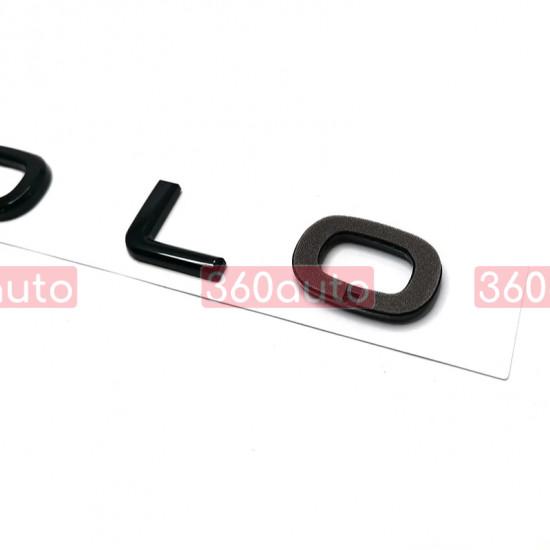 Автологотип шильдик емблема напис Volkswagen Polo New на кришку багажника чорний глянець