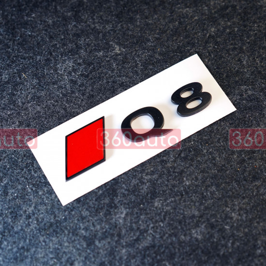 Автологотип эмблема шильдик Audi Q8 2023 Exclusive Black Edition на крышку багажника