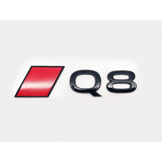 Автологотип емблема Audi Q8 2024- Exclusive Black Edition на кришку багажника з ромбом