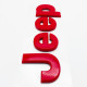 Автологотип эмблема Jeep Red 160x48 красный