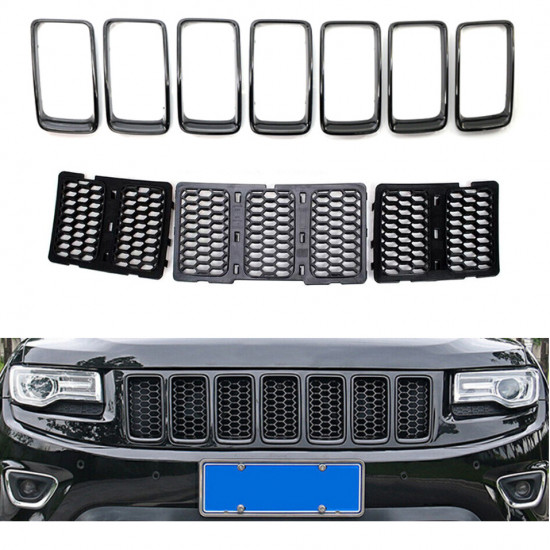 Решітка радіатора на Jeep Grand Cherokee 2014-2017 Чорний глянець 68143073AC