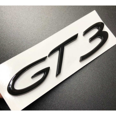Автологотип шильдик эмблема надпись Porsche GT3 Black черный глянец
