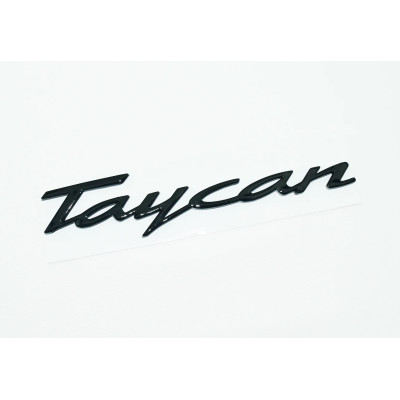 Автологотип шильдик эмблема надпись Porsche Taycan Black черный глянец