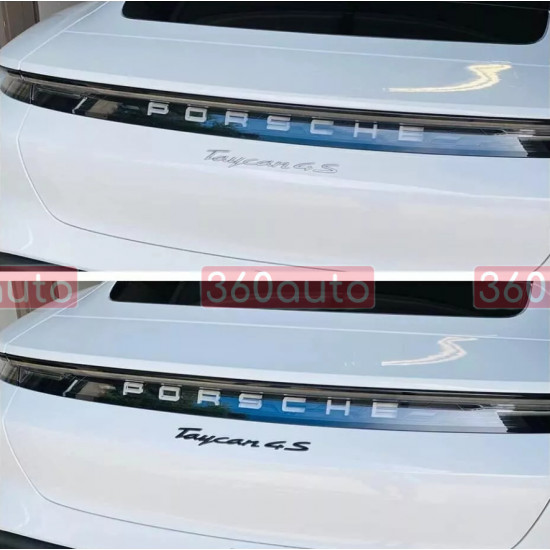 Автологотип емблема напис Porsche Taycan Black чорний глянець
