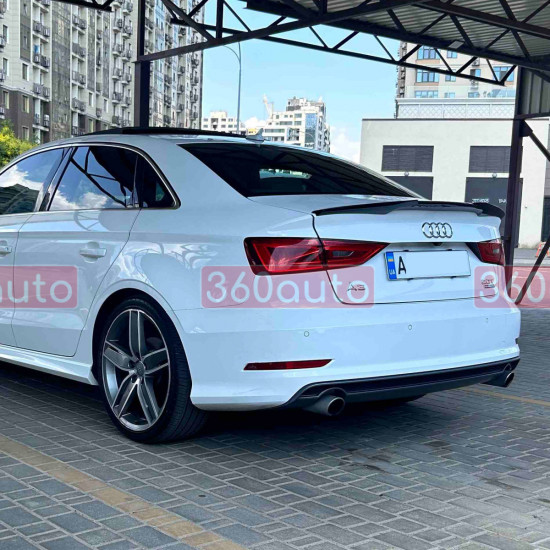 Спойлер на Audi A3 2012- Sedan V стиль чорний глянець