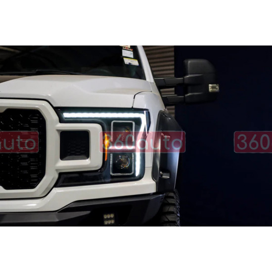 Альтернативна оптика передня на Ford F-150 2018-2020 Alpharex LUXX-Series LED Projector Headlights Black