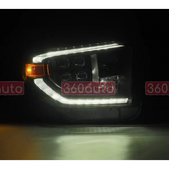 Передние фары для Toyota Tundra 2014-2021 AlphaRex LED цвет Alpha-Black