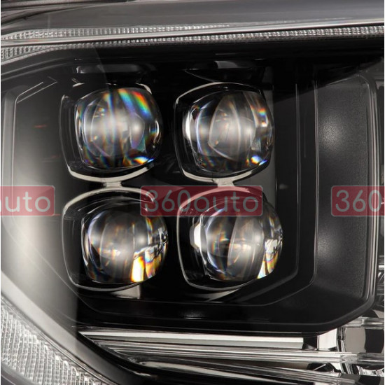 Передние фары для Toyota Tundra 2014-2021 AlphaRex LED цвет Alpha-Black