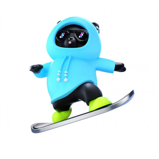 Игрушка скользящий панда Skateboard Bear Car на панель авто голубой