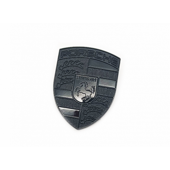 Автологотип шильдик эмблема Porsche Black на капот черный глянец