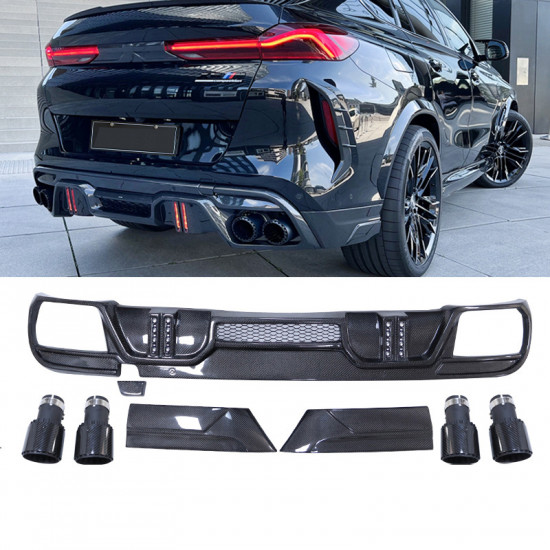 Карбоновый дифузор заднего бампера для BMW X6M F96 2019- LD