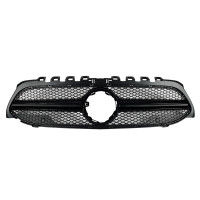 Решетка радиатора Full Black (без места под камеру) AMG на Mercedes A-Class W177 2018-2022