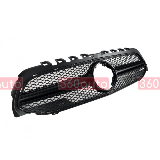 Решетка радиатора Full Black (без места под камеру) AMG на Mercedes A-Class W177 2018-2022
