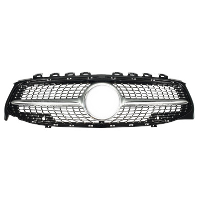 Решетка радиатора Silver (без места под камеру) Diamond на Mercedes CLA-Class C118 2019-2022