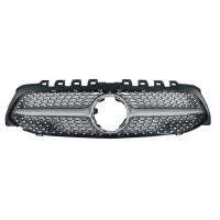 Решетка радиатора Silver (без места под камеру) Diamond на Mercedes A-Class W177 2018-2022