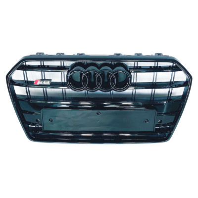 Решітка радіатора на Audi A6 C7 2014-2018 стиль S6 Black